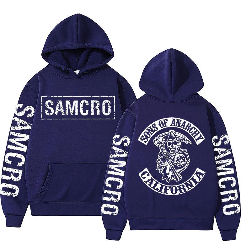 Sons of Anarchy SAMCRO Doppelseitiger Logo-Druck Damen Unisex Hoodie XXL navy blau