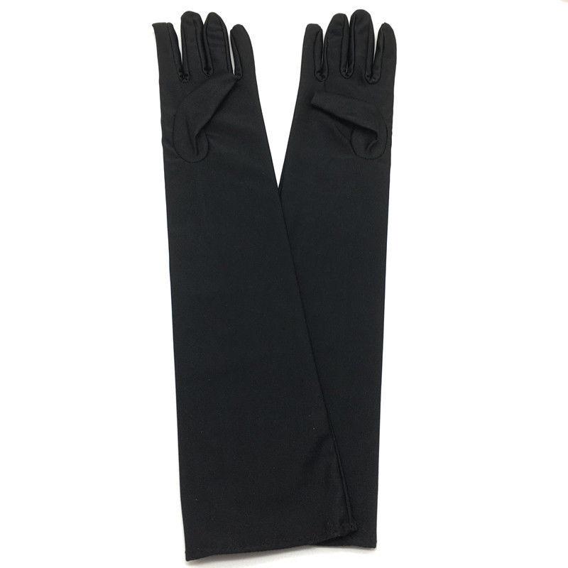 Sommer Frauen Spitze Fäustlinge UV-beständig Handschuhe Satin Stretch Handschuhe Fahren Handschuhe für Dame Mädchen Zubehör schwarz