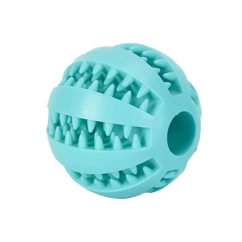 Weiches Haustier-Hundespielzeug, lustiges, interaktives elastisches Kauspielzeug für Hunde, Zahnreinigungsball, Futter, extra robuster Gummiball für Hunde 6cm hellblaue