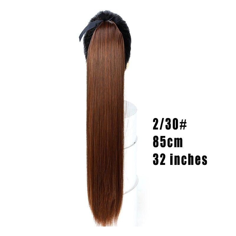 Damen Haarverlängerung Lange Gerade Pferdeschwanz Synthetische Perücke Pferdeschwanz Haarverlängerung Mit Hitzebeständiger Faser LUPU 80CM