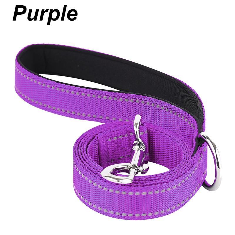 Reflektierendes Hund Haustier Abschleppseil Katzen Hunde Geschirr Halsband Leine Riemen Nacht 1,2/1,5/1,8M Sicherheitsseil Haustier Laufen Training Leine (Purple,M) violett
