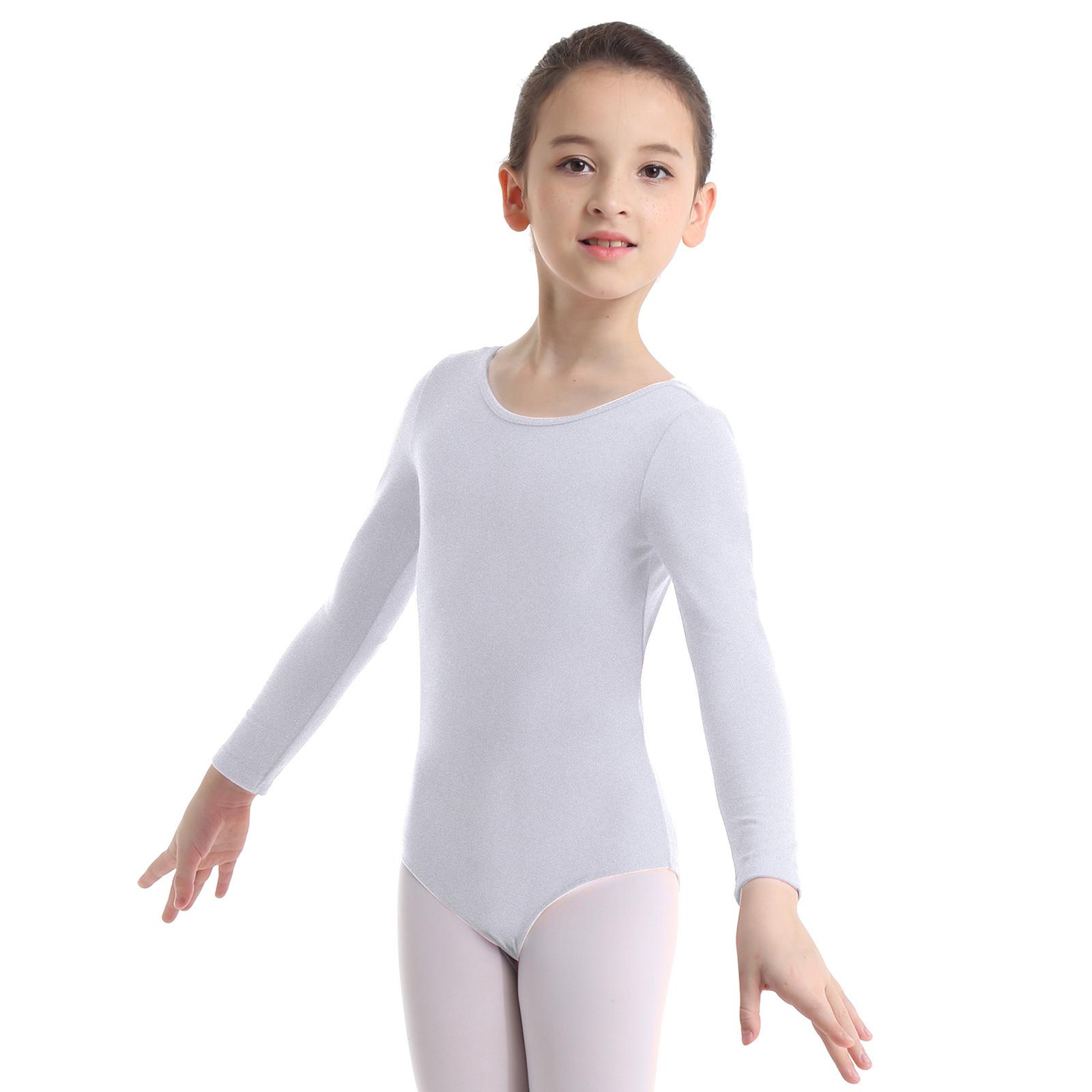 Kinder-Ballett-Body mit langen Ärmeln, Tanzkurs-Kostüme, Gymnastik-Trikot für kleine Mädchen 9-10 Years