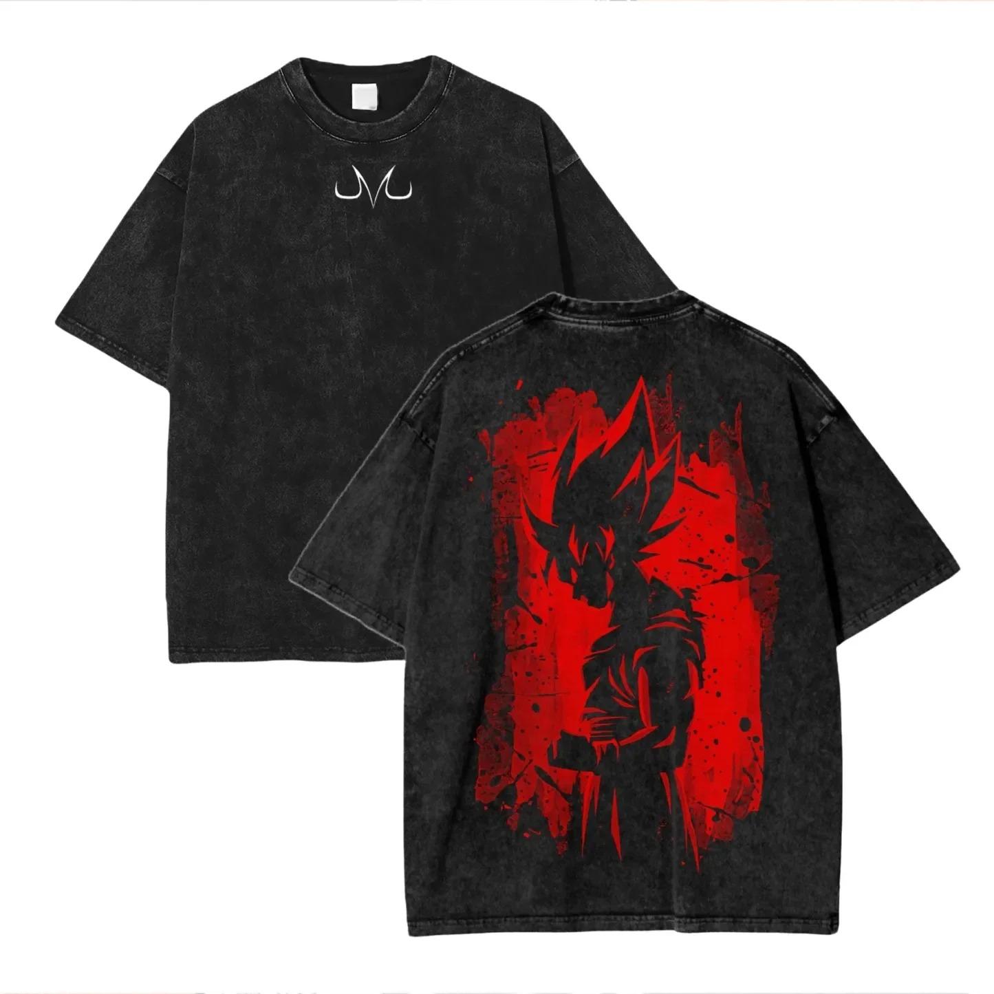 Anime Dragon Ball Cosplay Gewaschenes T-Shirt Baumwolle Kurzarm Locker Groß Lässig Sport Fitness T-Shirt Herren Harajuku Kleidung S grün