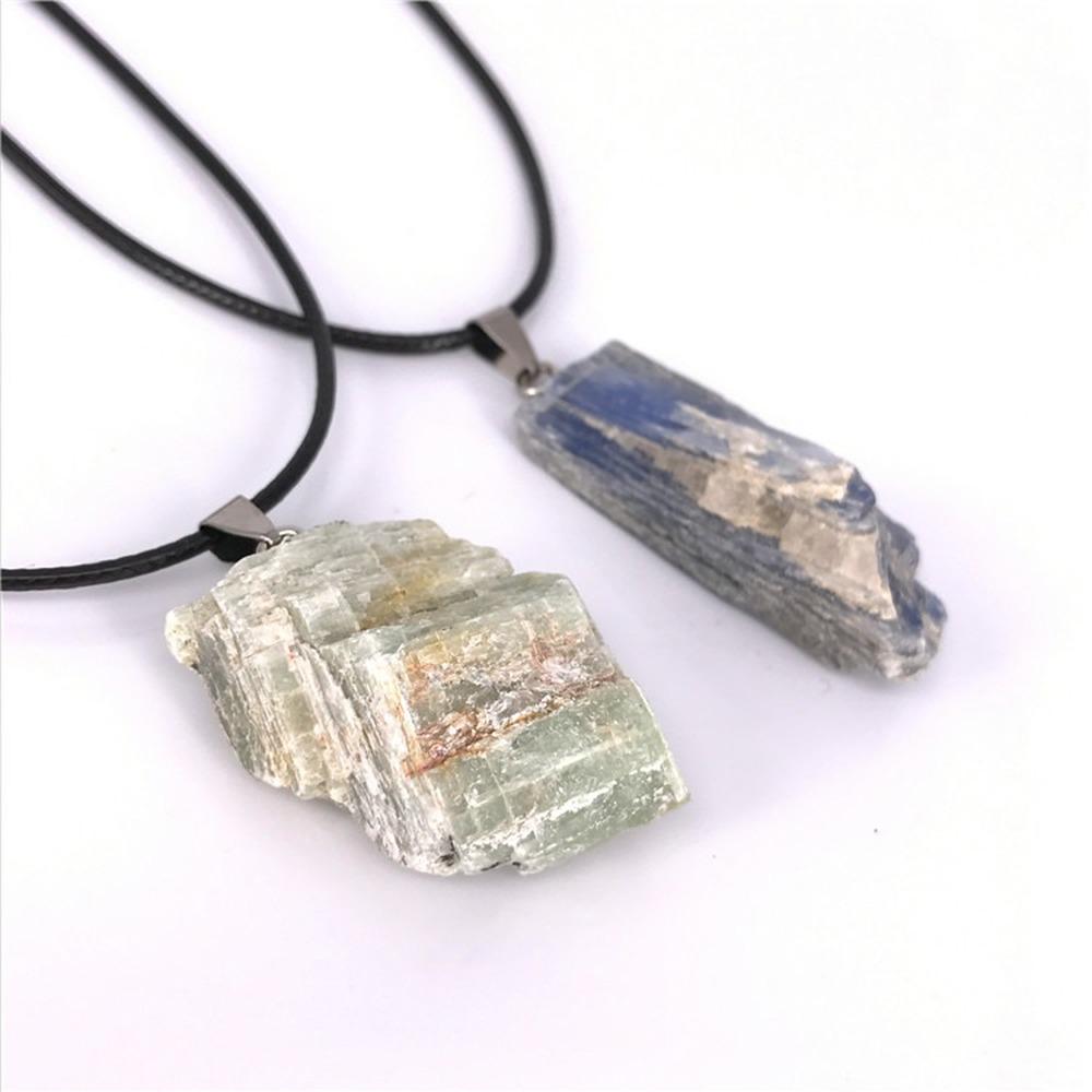 Natürliche Cyanit-Rohstein-Anhänger-Halskette, blauer Quarzstein, Schmuck, Halskette, Geschenk, Energiestein 1PC