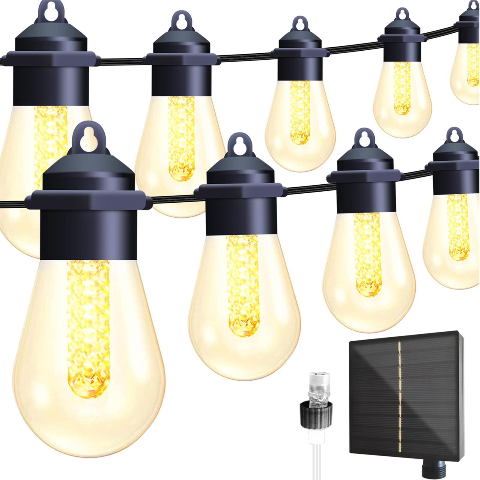 Solar Panel LED Outdoor String Lichter 49ft 20 Lampen Globe Lichterketten Wasserdichte Terrasse Lichter für Solar Panel schwarz