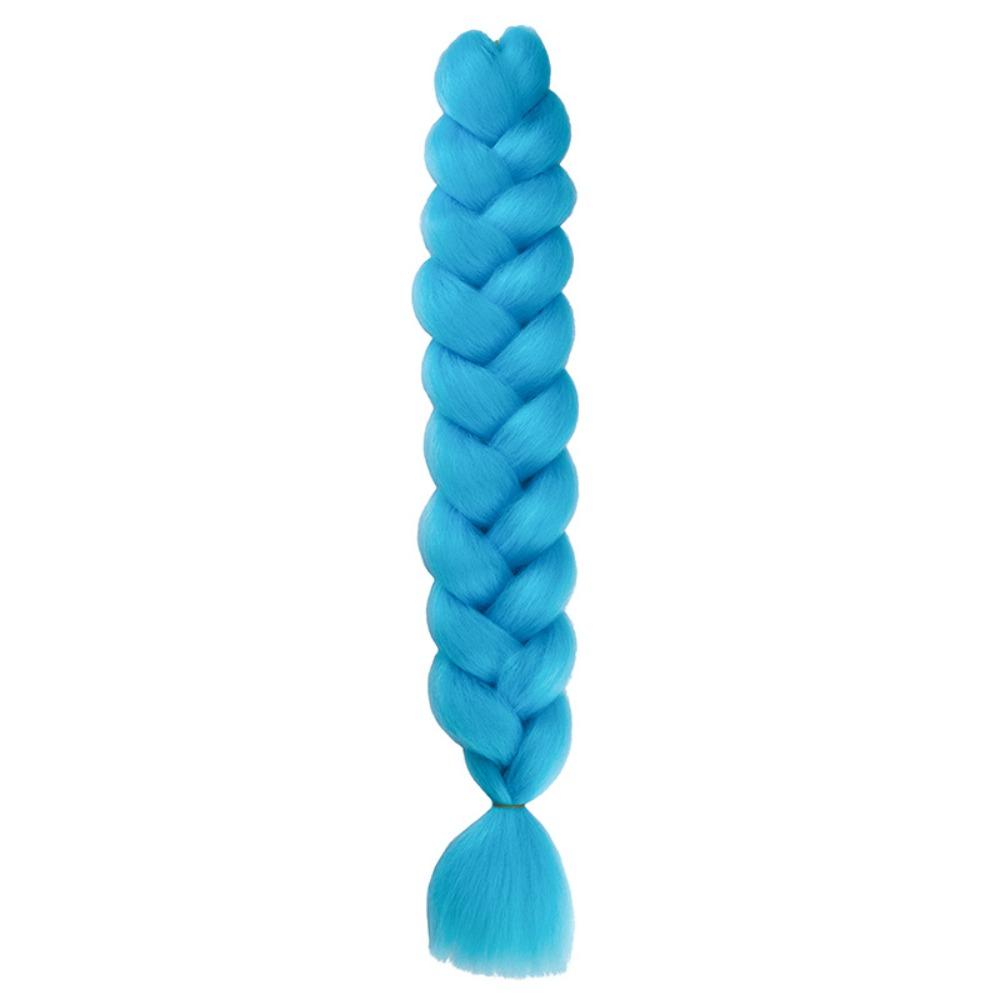 Bunte synthetische Zöpfe Haarverlängerungen Häkel-Extensions Afro DIY Jumbo-Haar Party A31 blue