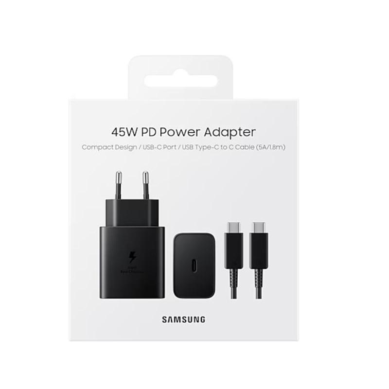 SAMSUNG 45W PD-Netzteil mit 5A USB-C-Kabel, superschnelles Ladegerät für Samsung Galaxy S24 Ultra S24+ S24 Z Flip 6 Z Fold 6 5 4 3 2 S23 S22 A55 schwarz