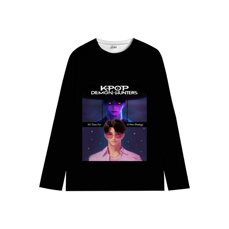 KPop Dämonenjäger Langärmel Huntrix Girl Saja Jungen Kinder Baby Rundhals-Sweatshirt Zoey Rumi Mira Allround-Kinderkleidung 130