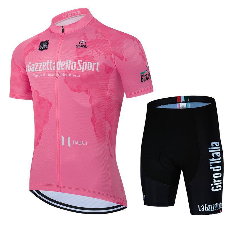 2026 Team Radtrikot Set Sommer Atmungsaktiv Rennrad Anzug Reituniform Fahrrad MTB Kleidung Sommer Sport Radsportanzug S pink