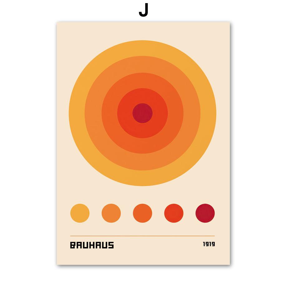 Bauhaus Geometrische Figur Linien Regenbogen Abstrakt Wandkunst Poster Drucke Leinwandmalerei Hotel Bar Bilder Für Wohnzimmer Dekor 21X30cm No Framed