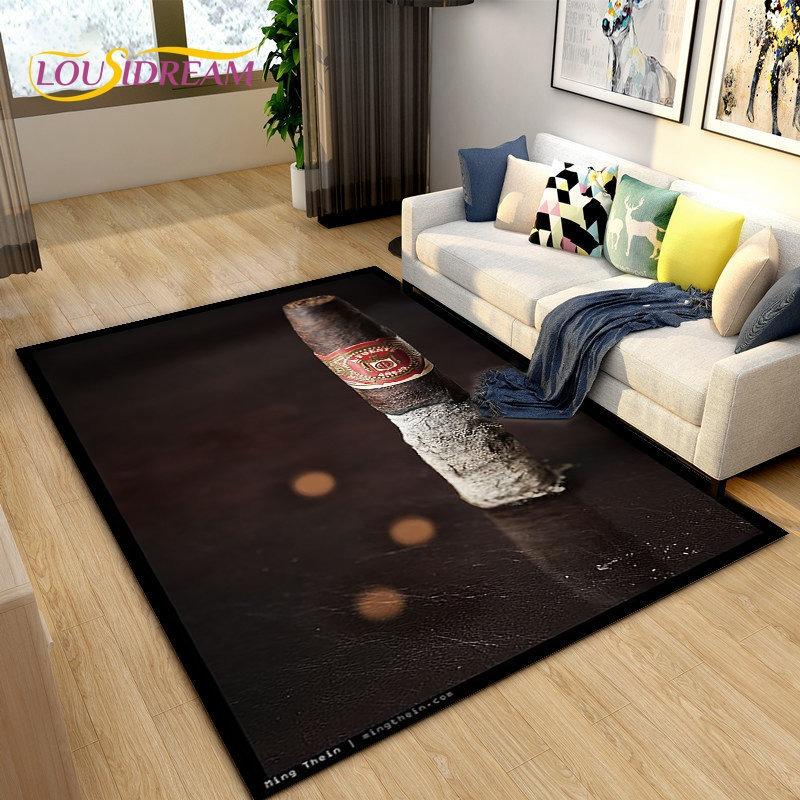 Zigarette Großer Teppich Zigarre Teppich für Zuhause Wohnzimmer Schlafzimmer Sofa Fußmatte Dekor Kinder Spielbereich Teppich Teppich Rutschfeste Bodenmatte 40x60cm