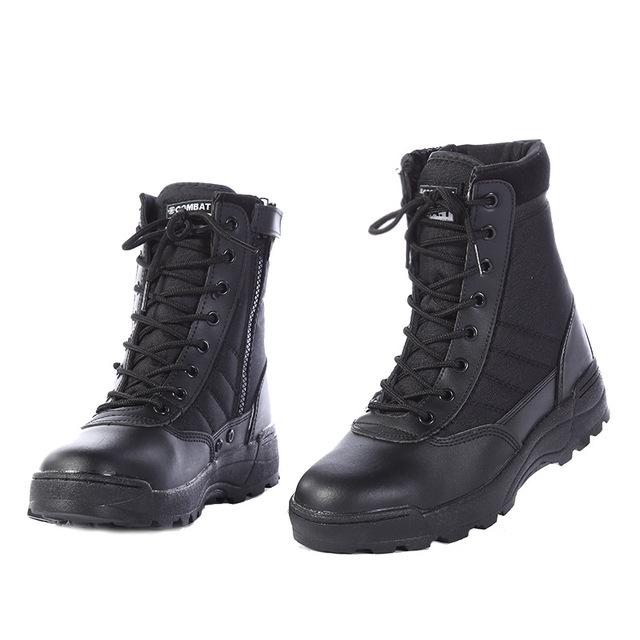 Neue US-Militär-Leder-Kampfstiefel für Männer Combat Bot Infanterie Taktische Stiefel Askeri Bot Army Bots Army Schuhe 42 schwarz