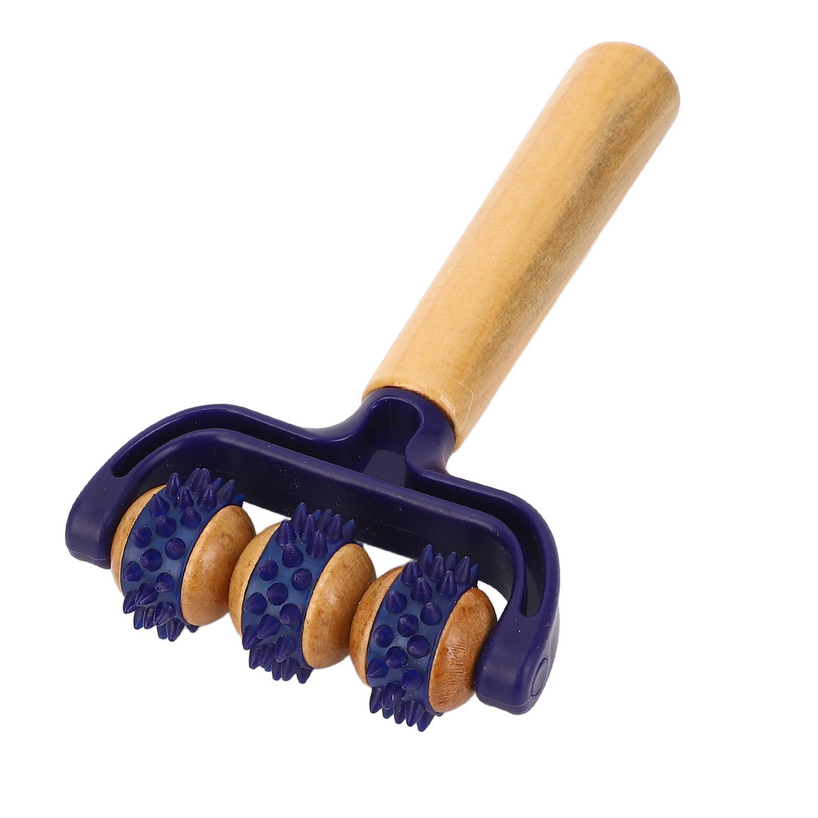 Handlicher Massage-Roller 3 Räder Entspannendes Ergonomisches Holz-Muskel-Roller-Werkzeug für Reisen