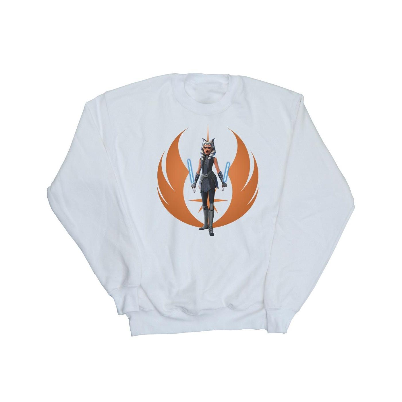 Star Wars Jungen Clone Wars Ahsoka Rebel Pose Sweatshirt 5-6 Years weiß