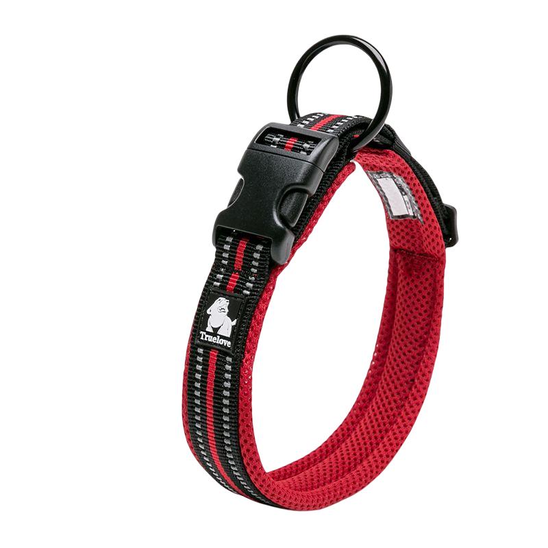 TRUELOVE Hundeleine Komfort-Halsband mit Polsterung und Schnalle Nylon Reisehalsband Taktische Hundebedarfsartikel 11 Farben Größe XXS-XXXL XXS rot