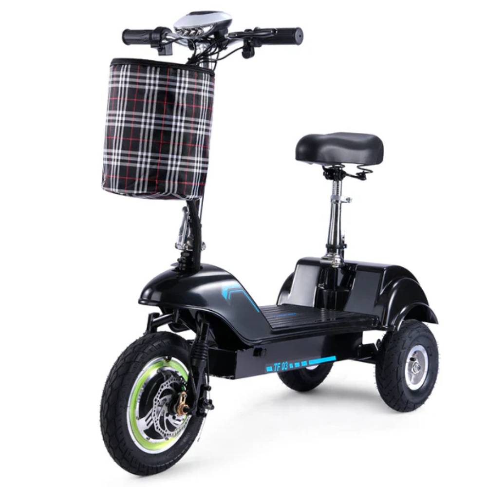 TWOFISH TF03 Elektroroller für Erwachsene 500W Motor 12F/10R Luftreifen 48V 15AH Akku Faltbarer E-Scooter Mit Sitz blau