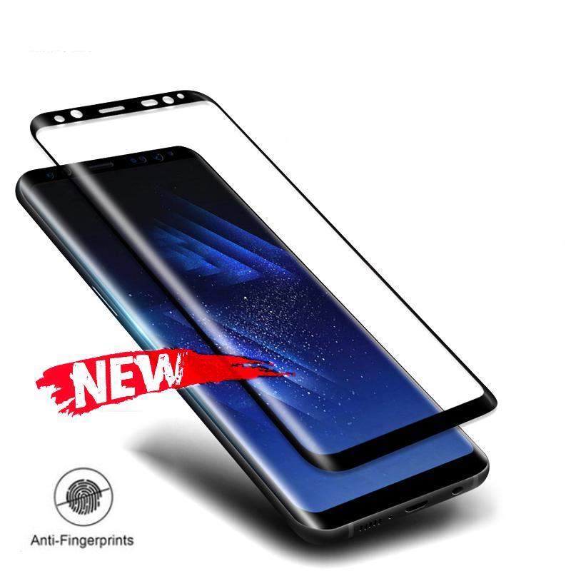 Gehärtete Glasfolie für Samsung Galaxy Note 8 9 S9 S8 Plus S7 Edge 3D Vollgebogener Displayschutz Samsung S8 schwarz