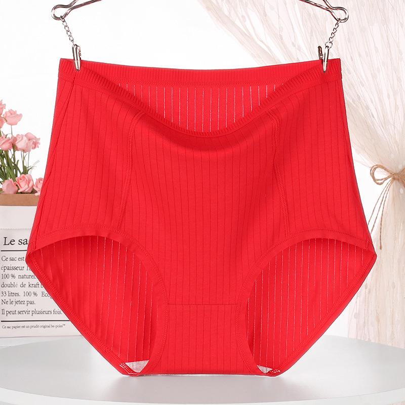 XL-6XL Unterhosen für ältere und mittlere Menschen aus reiner Baumwolle mit hoher Taille und Slips in Übergröße, atmungsaktive Damenunterwäsche für Mütter mittleren Alters 4XL red