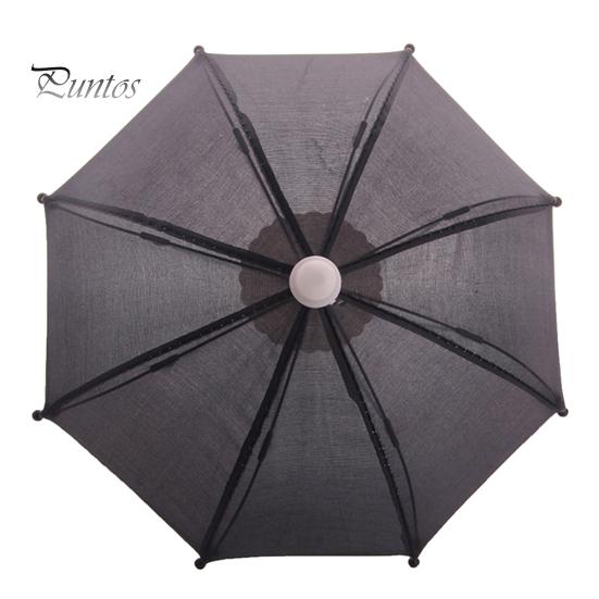 Puppen-Regenschirm, niedlich, dekorativ, einfarbig, Puppenhaus, offener Regenschirm, Dekoration für den täglichen Gebrauch schwarz