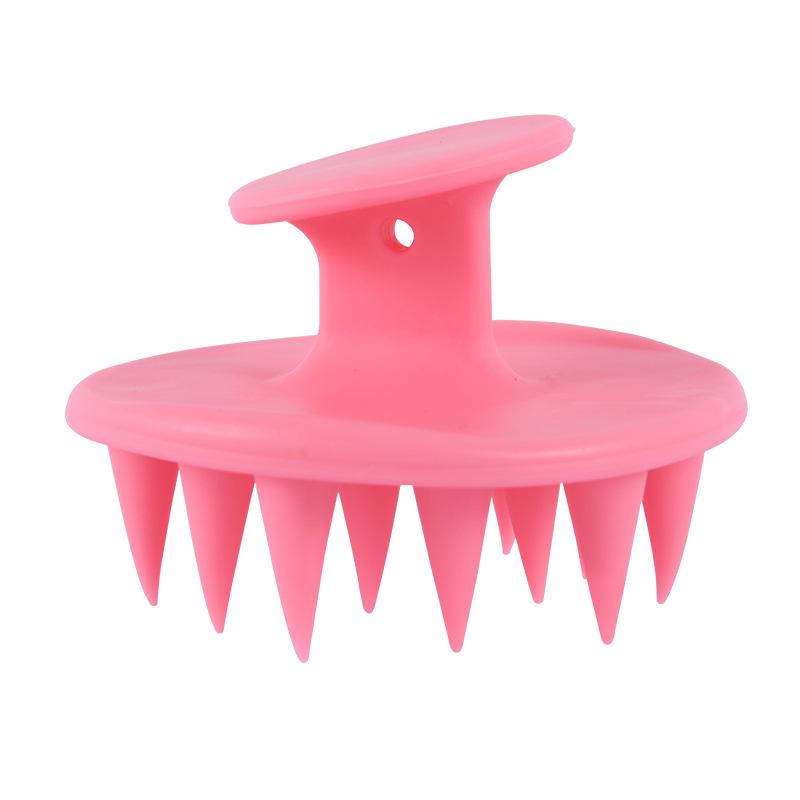 Silikon Shampoo Kopfhaut Haar Massagegerät Shampoo Massagekamm Bad Massagebürste Kopfhaut Massagegerät Haar Duschbürste Kamm Pflegewerkzeug rosa