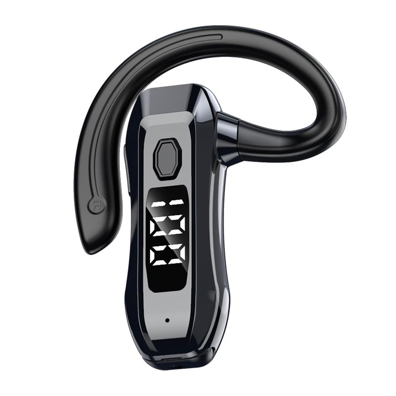 Einohrige kabellose Kopfhörer, Kopfhörer fürs Business-Fahren, Kopfhörer mit Geräuschunterdrückung, Sport-Ohr-Hängekopfhörer, Lange Akkulaufzeit, Unisex schwarz