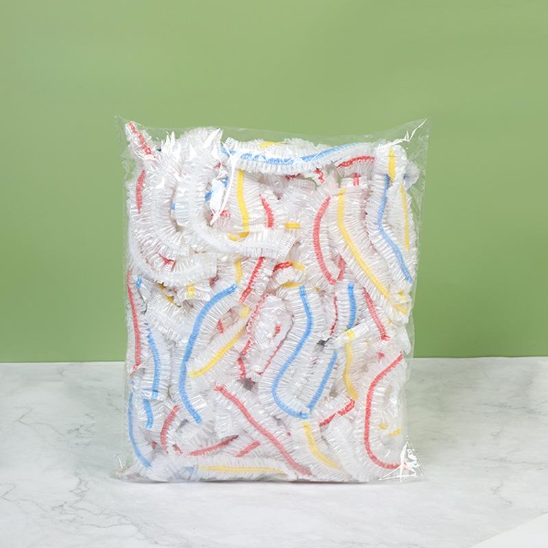 200 Stück Lebensmittel-Frischhaltefolienabdeckungen PE-Folie Elastischer Schüsseldeckel Einweg & Sicher Halten Lebensmittel Frisch & Köstlich Perfektes Küchenutensil 50PCS bunt