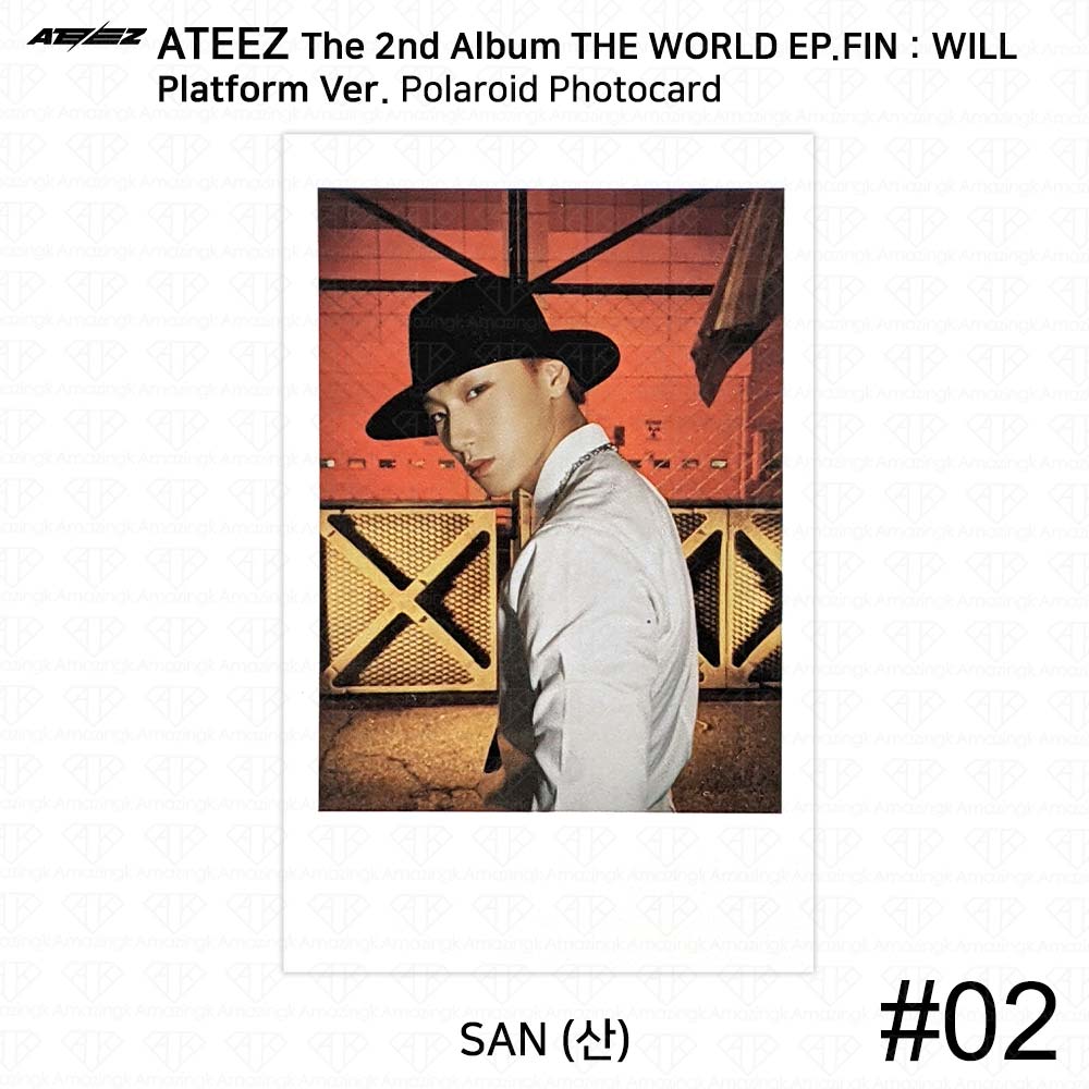 ATEEZ Das 2. Album WORLD EP.FIN WILL Plattform Ver. Fotokarten-Polaroid-Aufkleber San - Polaroid #2
