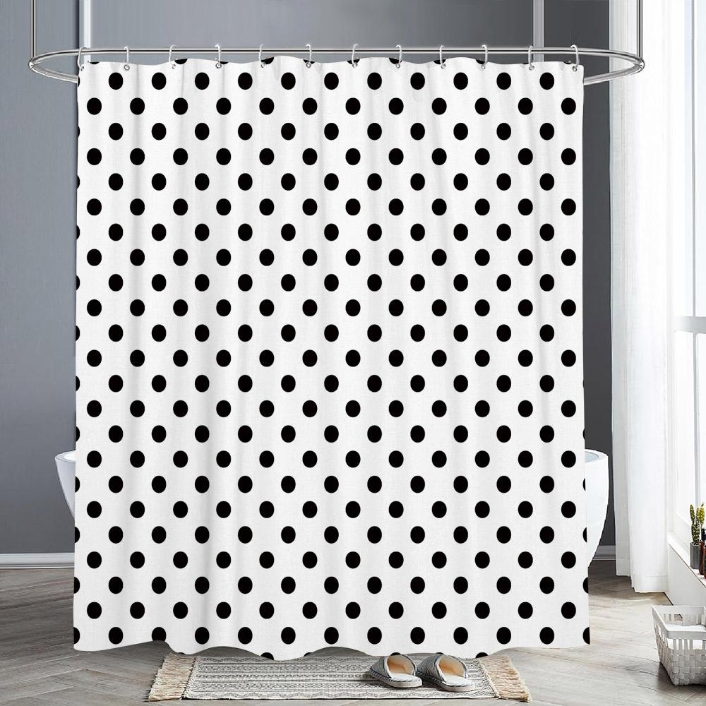 Abstrakter geometrischer Linien-Duschvorhang, Buchstabendruck, schwarz-weißer Duschvorhang, schlichter skandinavischer Badevorhang, Badezimmerdekor 150x180cm-60x70in