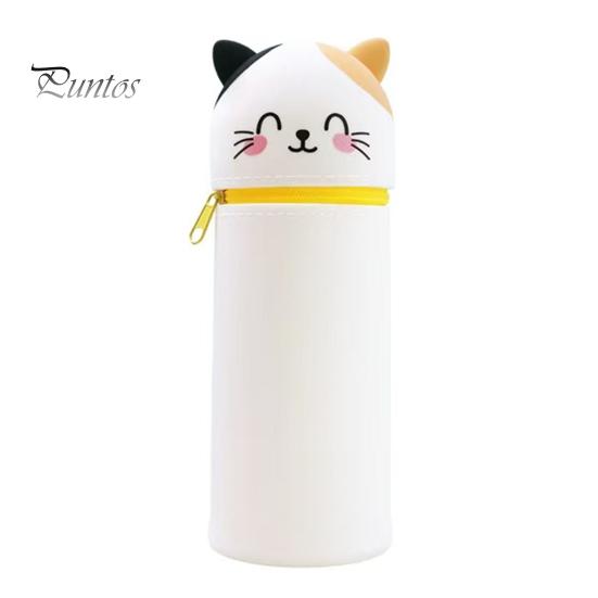 Federmäppchen, Schreibtisch-Stiftehalter mit Standfunktion, Cartoon-Tier-Design, Silikon-Bleistift-Aufbewahrungstasche für Zuhause, Schule, Bürobedarf F