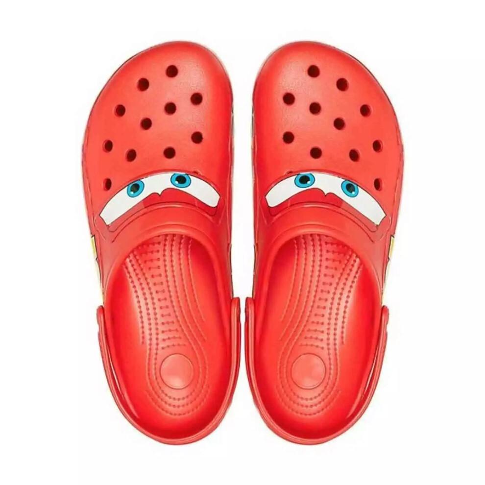 Brandneue Crocs Rote Hausschuhe Mcqueen Clog Cars Größe Herren Damen Schuhe Sommer Strand M12 red