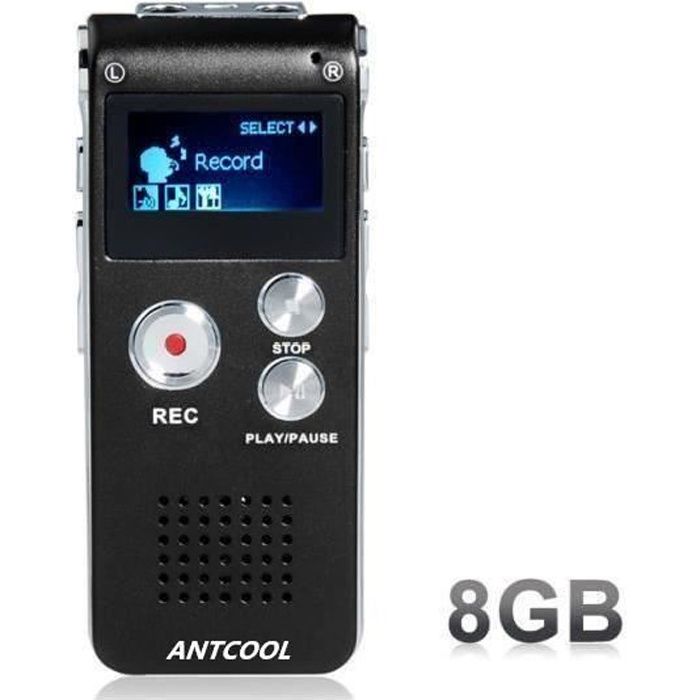 Sprachrekorder - ANTCOOL - Mini-USB - 8 GB - 650 Stunden - MP3-Player