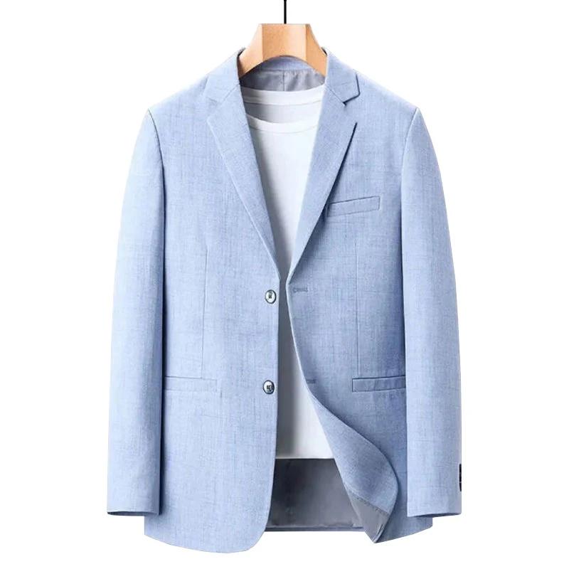 Herren Blazer Jacke Einfarbiger Blazer für Herren Lässige Bürokleidung Herren in Anzügen & Blazern XXXXL blau