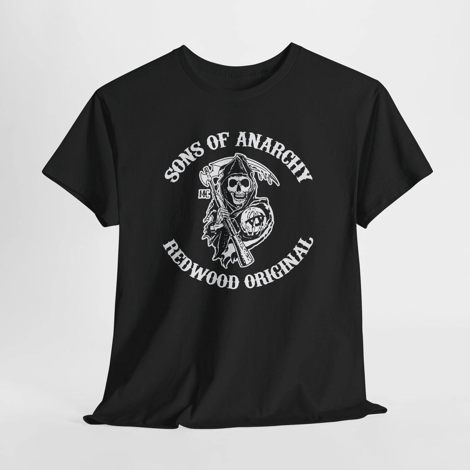 Biker Style T-Shirt, Sons of Anarchy Grafik T-Shirt Unisex Schweres Baumwollshirt M