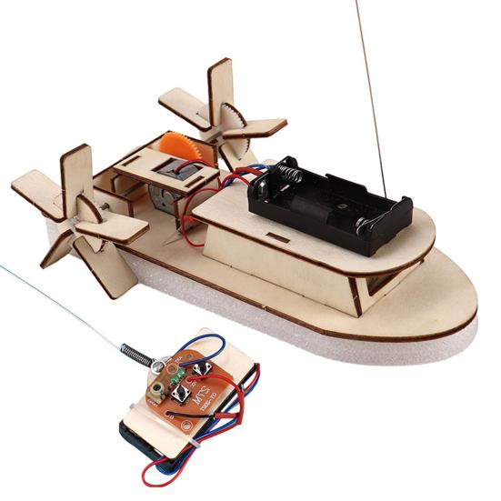 1 Set DIY Ferngesteuertes Boot Modellbausatz Handgefertigtes Holzpuzzle RC Schiffsbau Handwerk Kinder STEM Pädagogisches Physik Wissenschaft Experiment Spielzeug Car