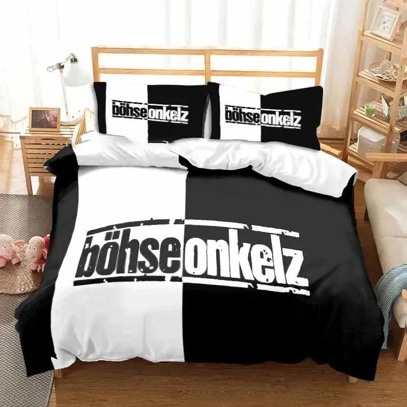 Band Böhse Onkelz Doppelbettwäsche-Set Ganzjahres-3-teiliges Bettbezug-Set Bettdeckenbezug für Doppel- und Kingsize-Betten Bettbezug Bett AU Double(180*210cm)3pcs