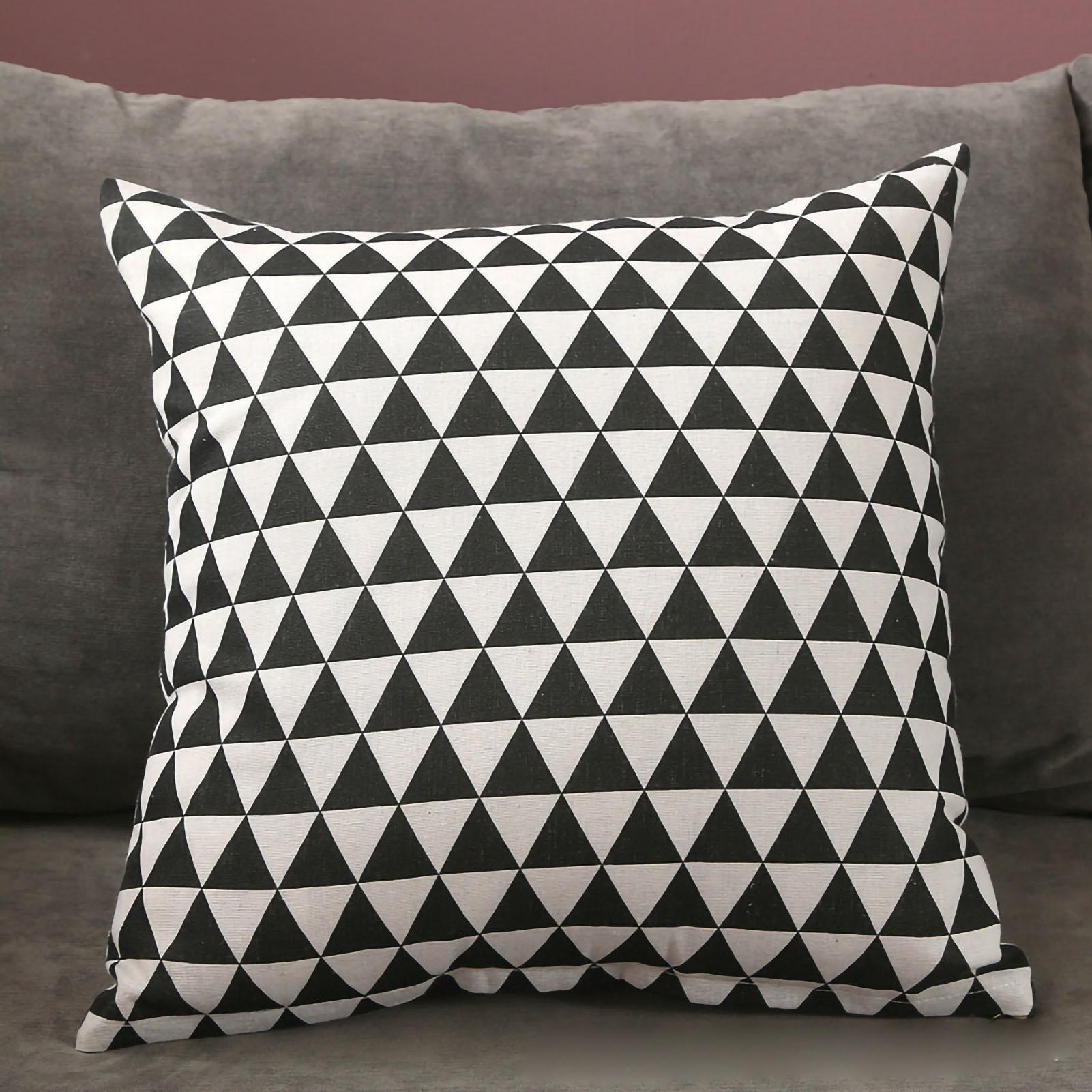 Zuhause Kissenbezug Sofakissen Zubehör Leinen Nordischer Stil Täglicher Gebrauch Heimtextilien Bunt 40x40 schwarz