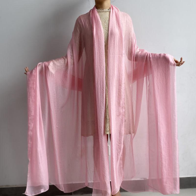 Extra großer Schal, einfarbiger Schal, Damenmode-Schal, Chiffon-Tanzschal, Sonnenschutz, Strandtuch, max. Größe ist 3*1,5m (±5-10cm Fehler) L: 3M * W: 1.5M rosa