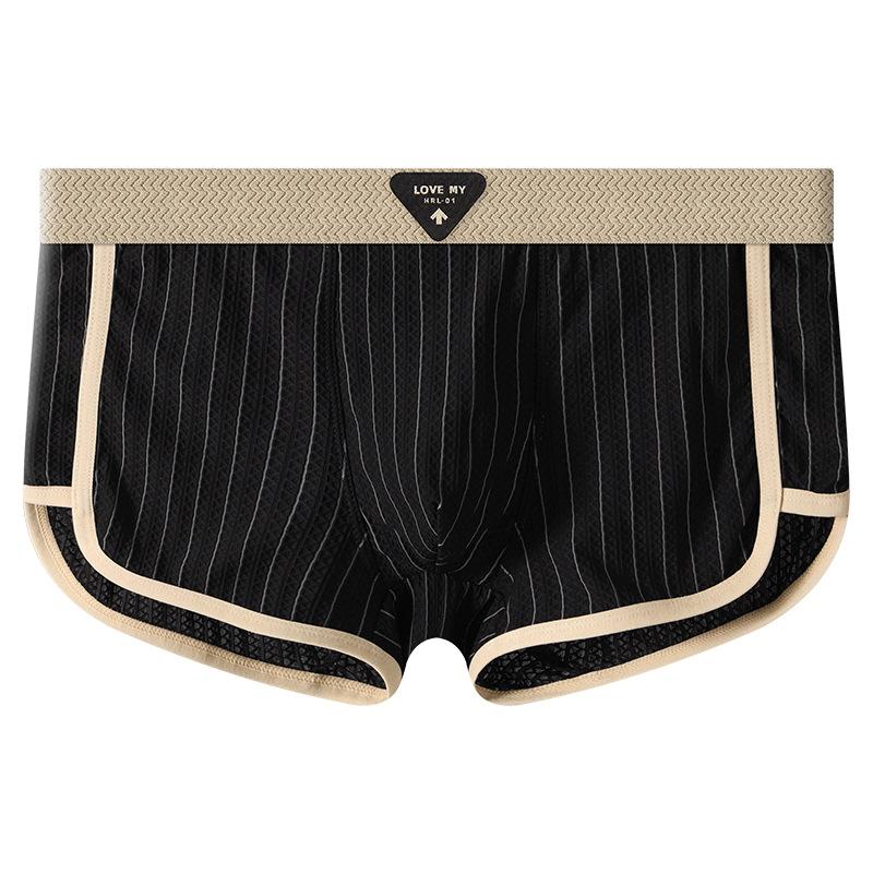 Gestreifte Boxer Herren Unterwäsche Atmungsaktiv Herren Boxershorts Cuecas Masculinas Boxershorts Herren Slips Größe 3XL 2XL schwarz