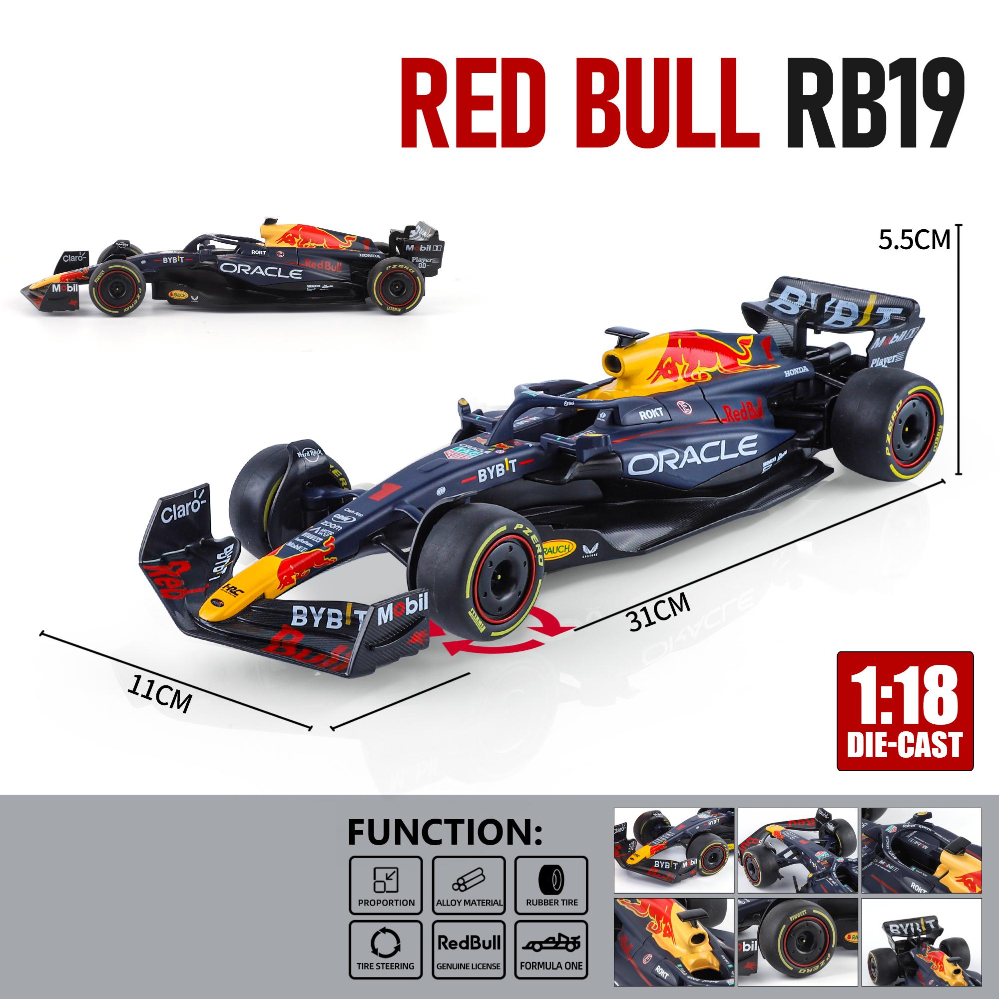 1:18 Oracle Red Bull Racing Rb19 Formel 1 Rennwagen Max Verstappen 1# Legierung Metall Druckguss Modellauto Sammlerstücke & Hobby black