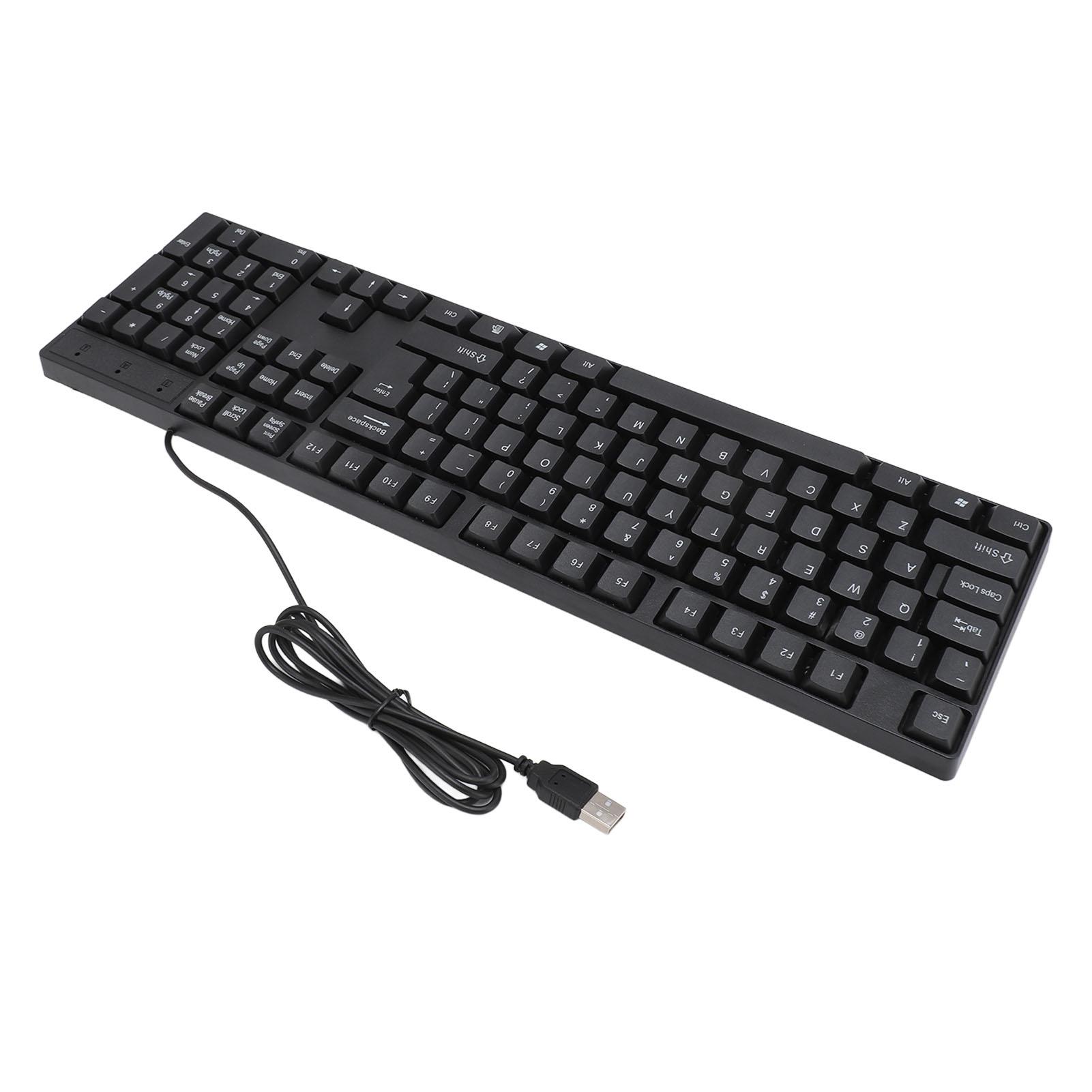 K1800 Tastatur in Minderheitensprache, 104 Tasten, 1,2 m Kabel, ergonomisches Design, kabelgebundene USB-Gaming-Tastatur English