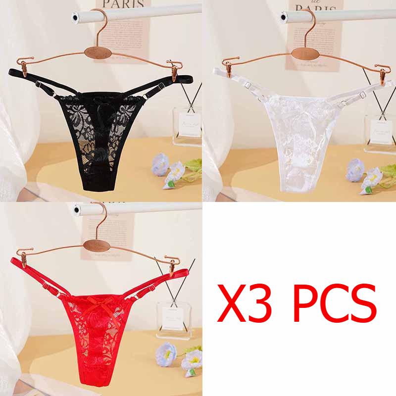 Einstellbare Spitze Thongs Höschen Frauen Unterwäsche Sexy Thongs Frauen Niedrige Taille Feste Unterwäsche Nahtlose Weibliche Unterhose Dessous one size