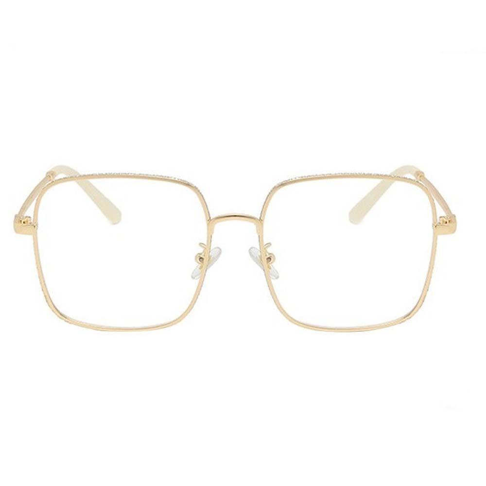 PC Goldener Rahmen Kurzsichtigkeitsbrille Leicht Damen Lesebrille Glitzer Große Rahmenbrille Outdoor 450 gold