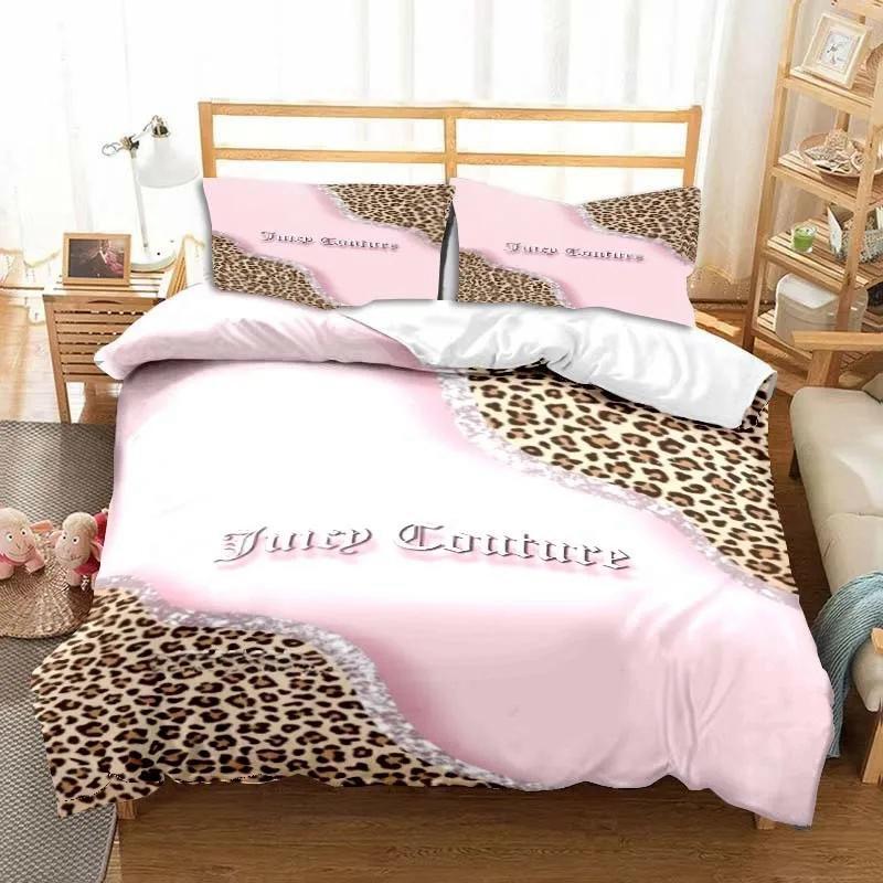 Neues 3D Juicy Couture Ganzjahres-Doppelbettwäsche-Set 3-teiliges Bettdecken-Set Bettbezug Doppel-King Bettdeckenbezug Heimtextilien AU Single(140*210cm)3pcs