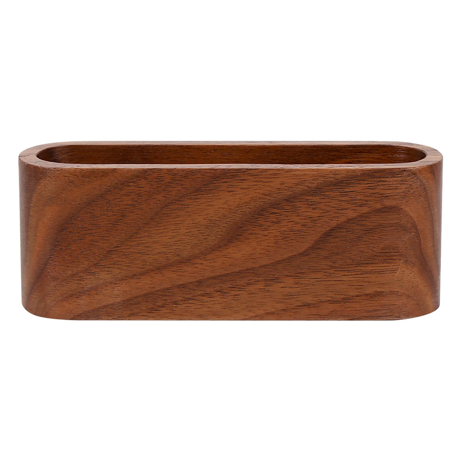 1Pc Kreative Holz Visitenkarte Halter Fall Lagerung Box Organizer Büro Desktop Ornamente