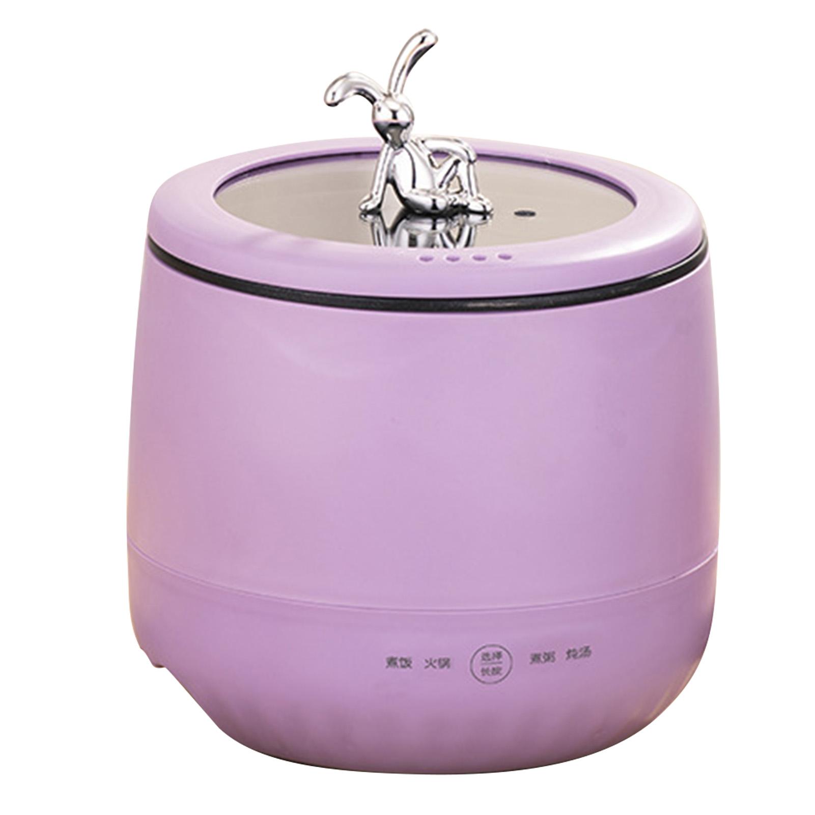 Mini-Reiskocher, 1,8 l, antihaftbeschichtet, intelligenter elektrischer Reiskocher für Getreidesuppe, Brei, Eintöpfe violett