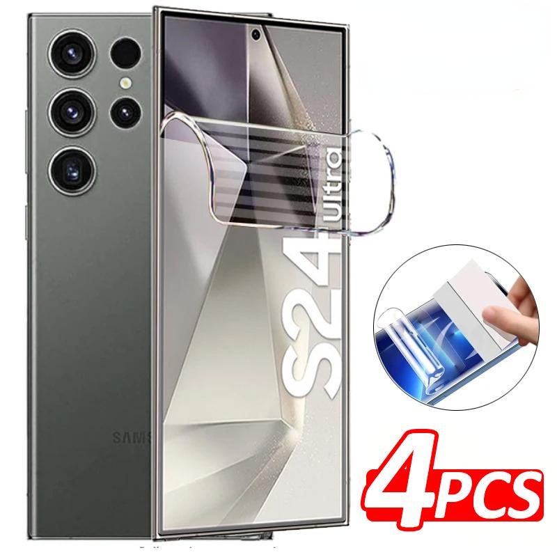 4pcs Displayschutzfolie für Samsung Galaxy S23 S21 S20 FE Hydrogelfolie für S20 S21 S22 S23 S24 Ultra Plus Displayschutzfolie Samsung Galaxy S24 Ultra reinfarbig