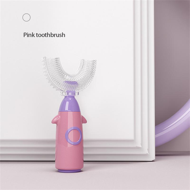 Baby Oral Care Kinder U-förmige Zahnbürste U-förmige weiche Borsten Mundzahnbürste 7-12 years old rosa