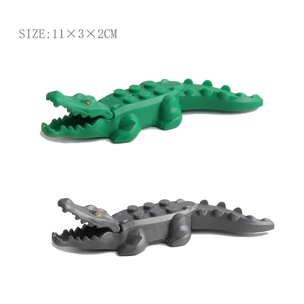 Tier Hai Rind Krokodil Dinosaurier Tiger Bär Stadt Zoo Teile Playmobil MOC Figuren Kompatibel Baustein Ziegel Mini Spielzeug