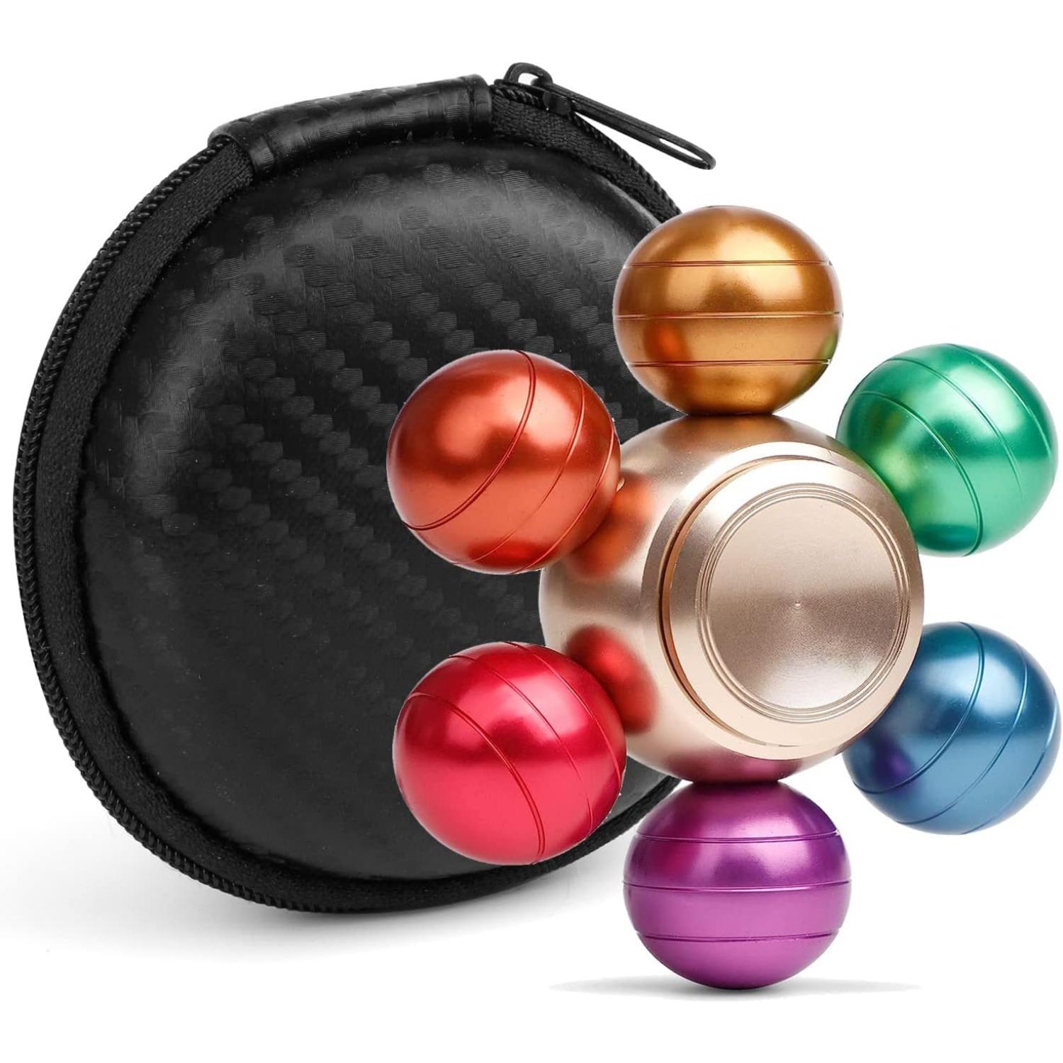 Cooles magisches Zappelball-Spinner-Spielzeug aus Metall, Stress-Hand-Finger-Spinner, Zappeln, Anti-Angst-Fokus, Edelstahl-Spielzeug, Fingerspitzen-Gyro, Stressabbau 7.5*7*1.2cm bunt