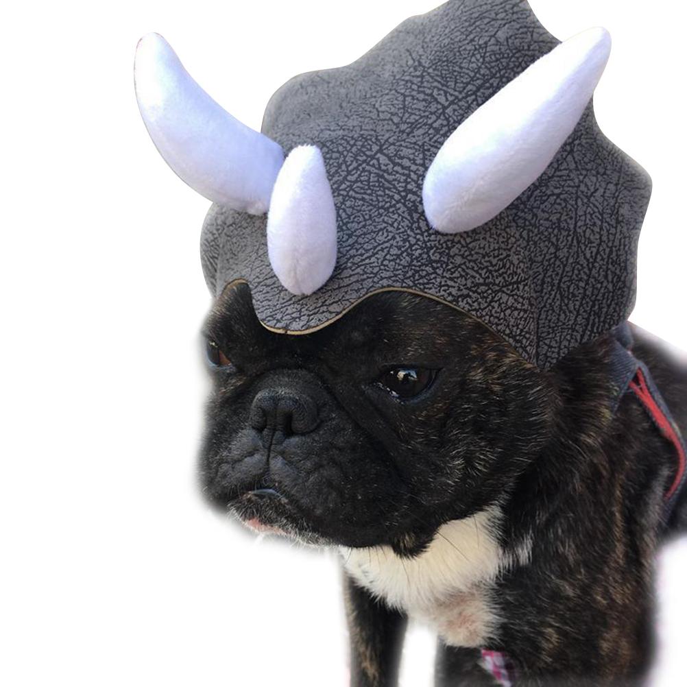 Haustier Kopfbedeckung Triceratops Haustier Hut Lustige Haustier Kleidung Hund Katze Dress Up Party Bekleidung Kleidung Cosplay